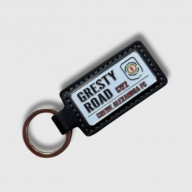 Gresty Road Leather Keyring
