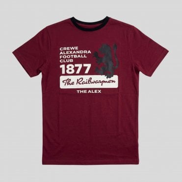 Maroon The Railwaymen Print T-Shirt
